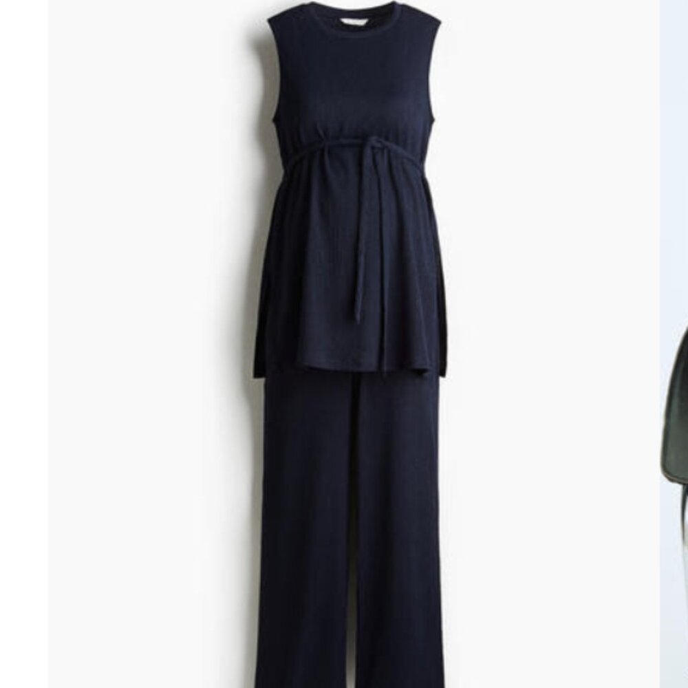 H&M MAMA 2-piece Textured Jersey Set